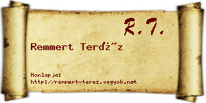 Remmert Teréz névjegykártya